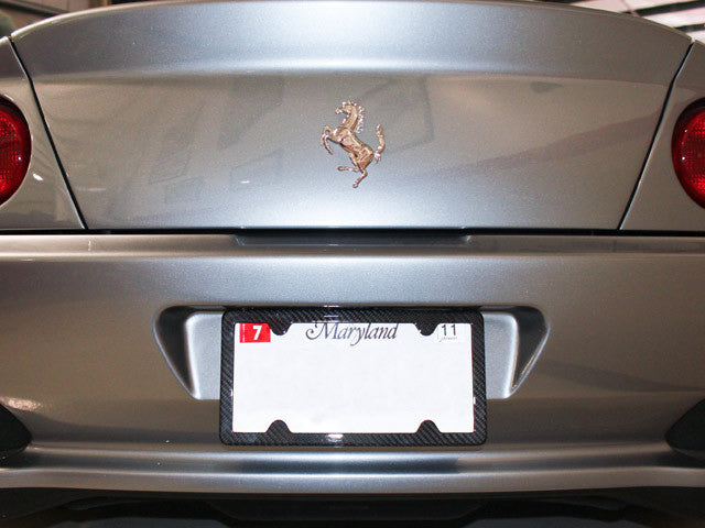 ferrari carbon fiber license plate frame