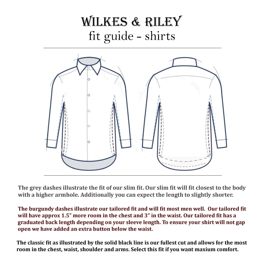 Fit Guide - Non- Iron Shirts – Wilkes & Riley