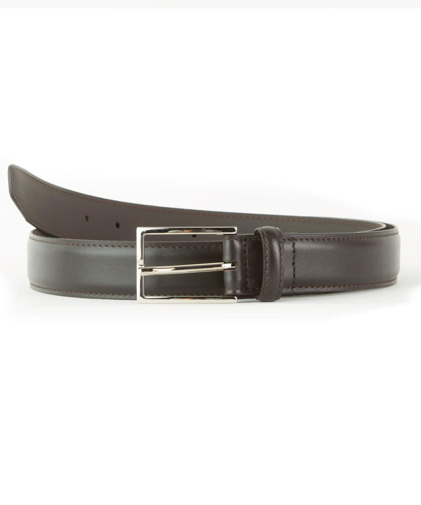 Brown Nappa Full-Grain Leather Edge Stitch Belt – Wilkes & Riley