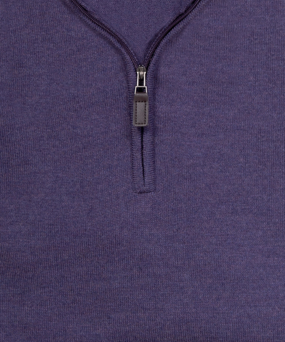 Ultra-fine Zegna Baruffa Half-Zip Merino Wool Sweater - Plum – Wilkes ...