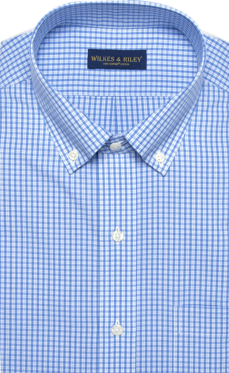 Afleiden Frank hoofdstuk Slim Fit Non Iron Blue Plaid Button-Down Collar Men's Sport Shirt – Wilkes  & Riley