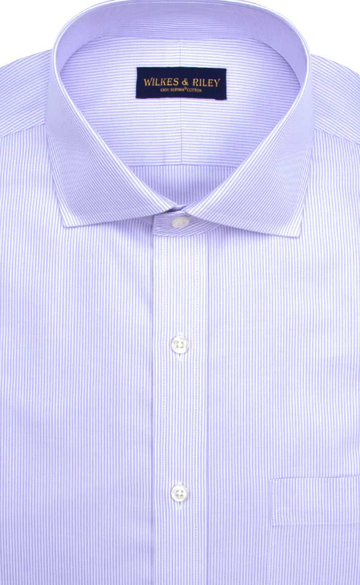 van mening zijn Overwegen Foto Slim Fit Purple Stripe English Twill Non-Iron Men's Dress Shirt – Wilkes &  Riley
