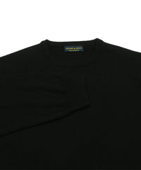 100% Pure Merino Wool Zegna Baruffa Crewneck Sweater in Black – Wilkes ...