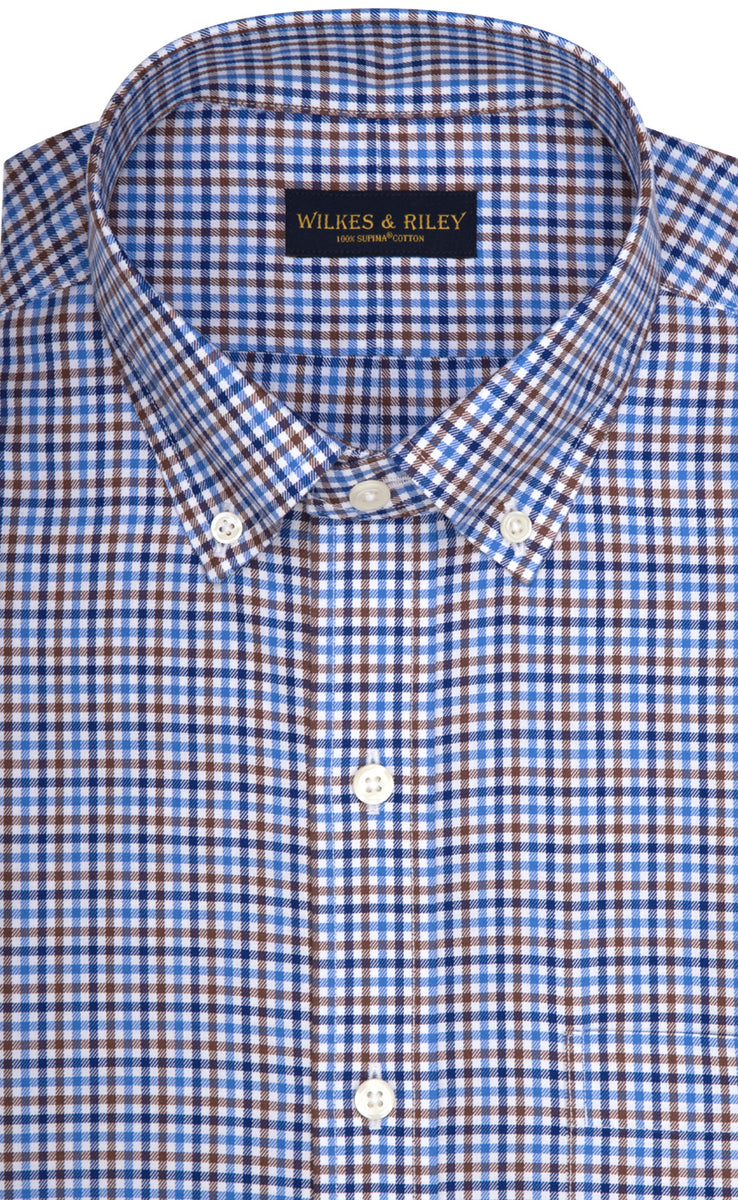 Tailored Fit Multi Color Check Button-Down Twill Non-Iron Sport Shirt ...