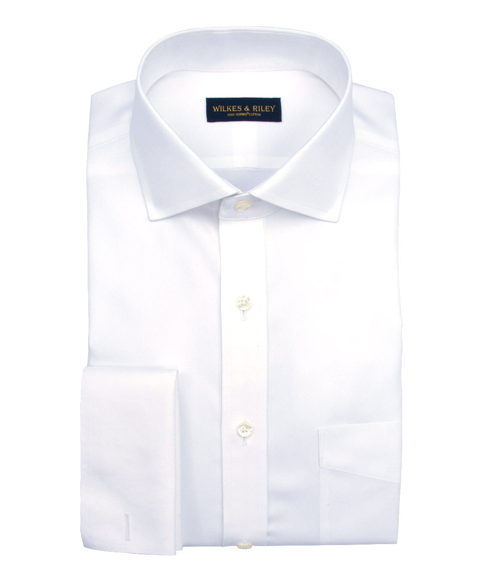 white slim fit cufflink shirt