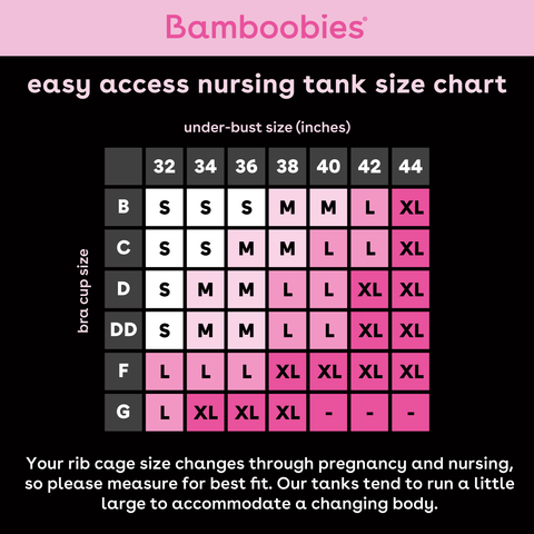 easy access tank size chart