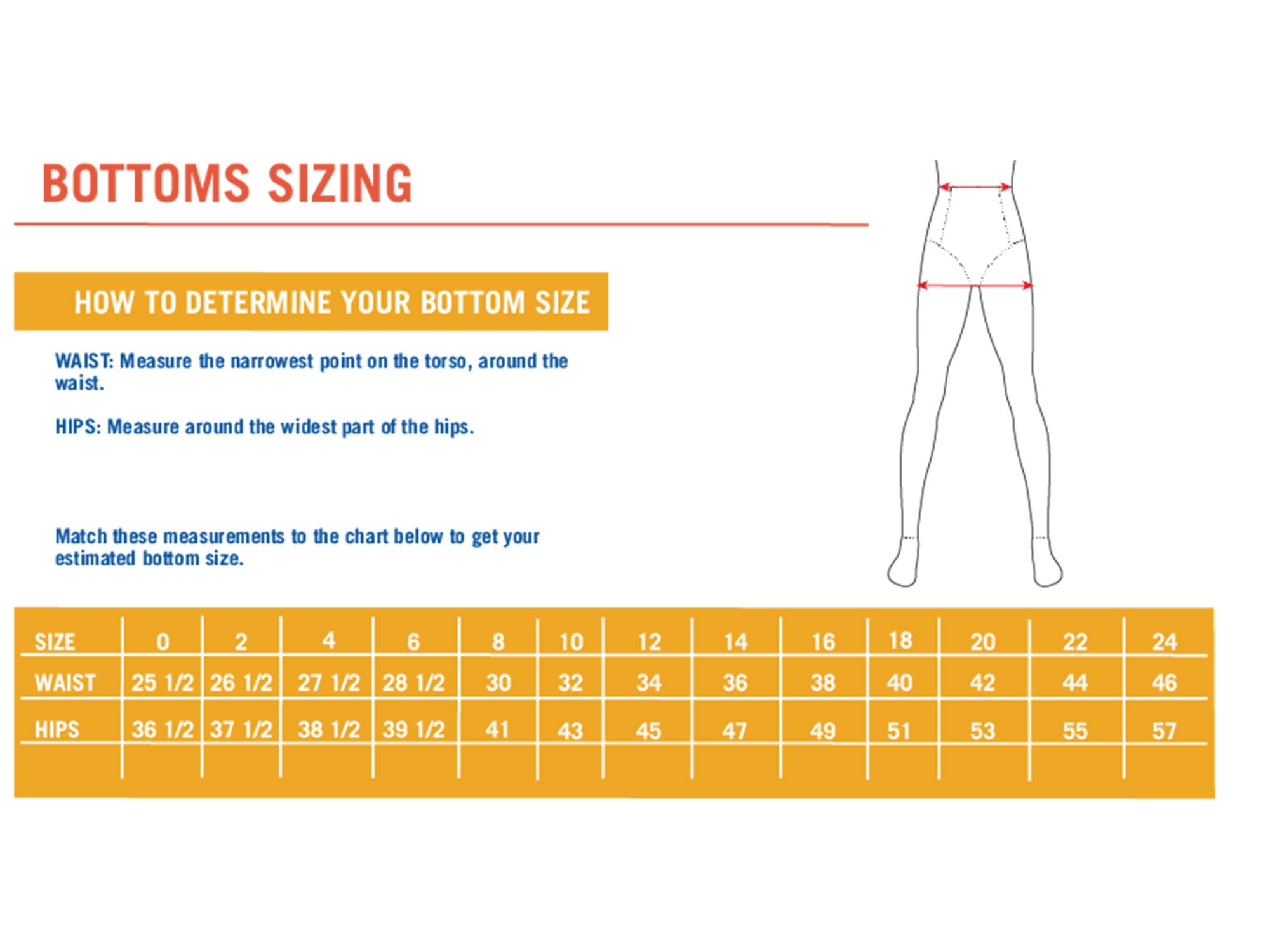 Wild Rye Sizing Guide Bottoms