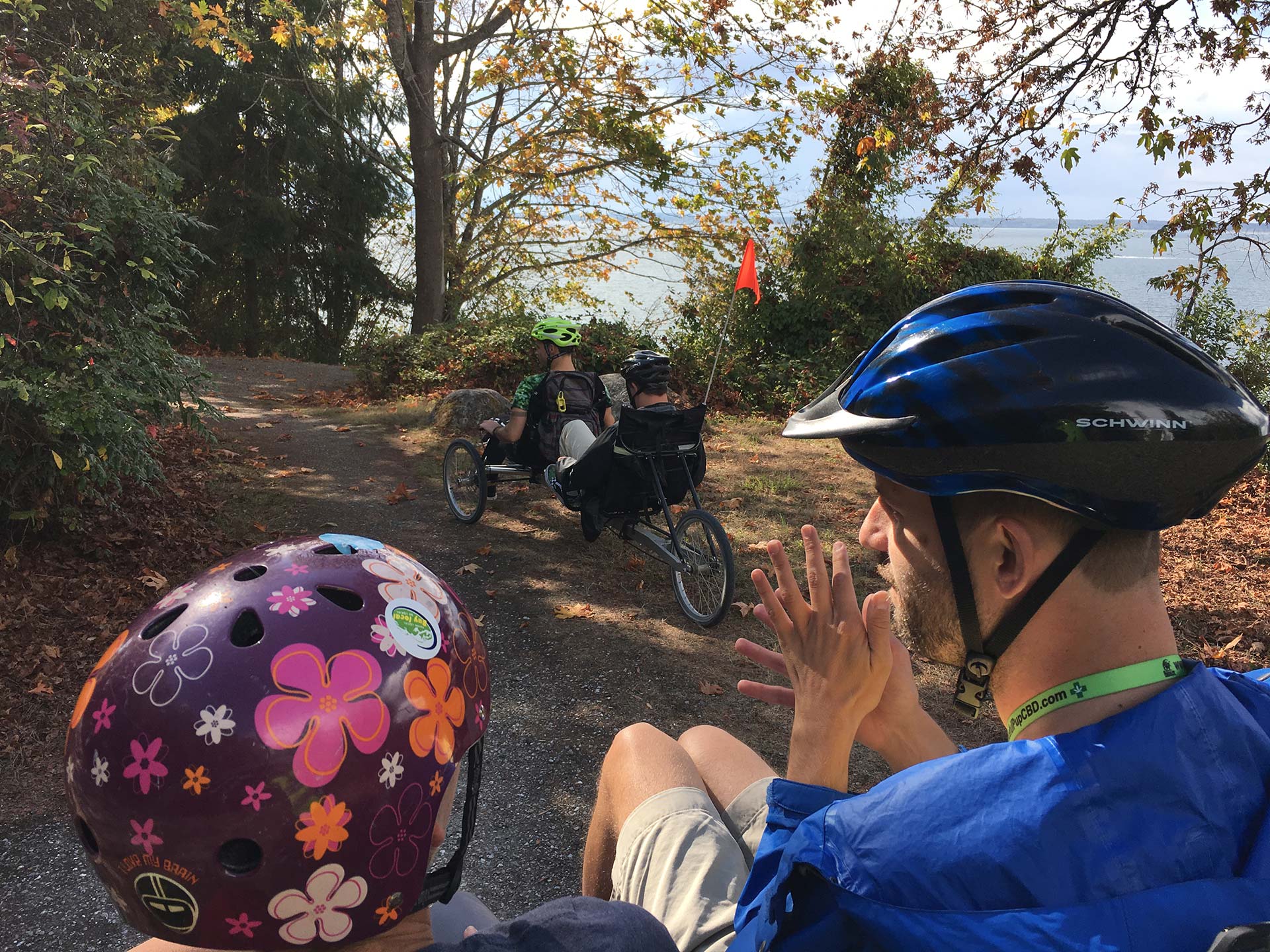 The Bellingham YMCA Pedicab out for a ride with members of the Max Higbee Center