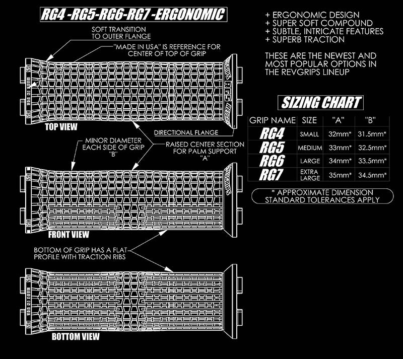 RevGrips Pro Series Ergonomic Size Chart