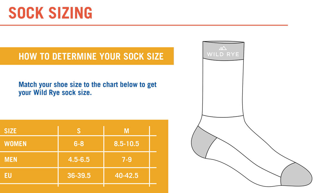 Wild Rye Sock Sizing Chart