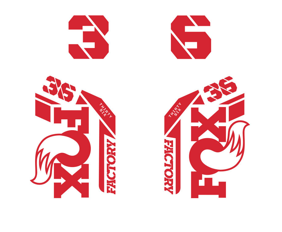 Fox 36 Factory Die Cut Decal Kit Gloss Finish Fanatik Bike Co.