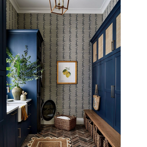 2024 Design Trend, The Modern Cottage, Blue Mudroom by @kateabtdesign