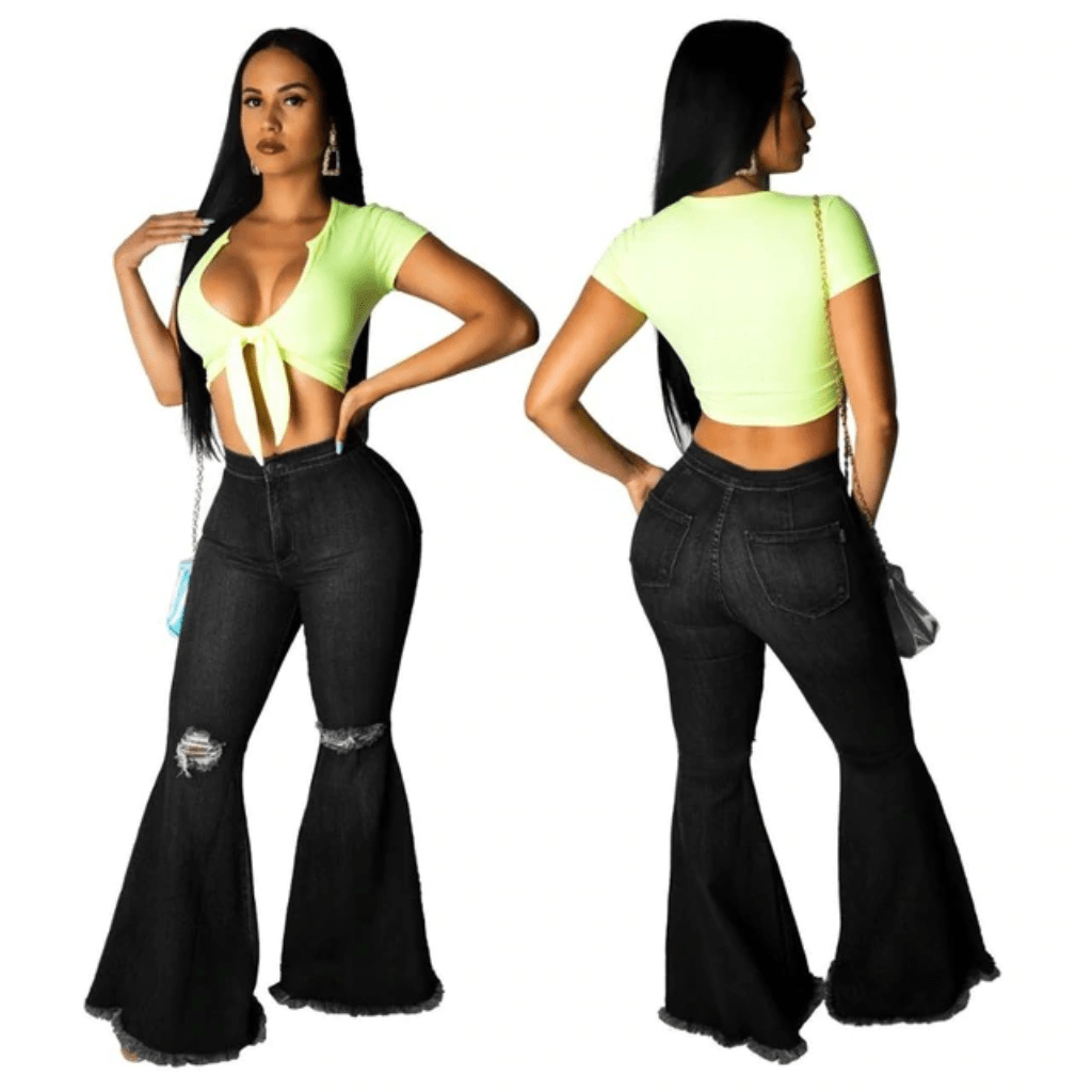 high waisted bell bottom dress pants