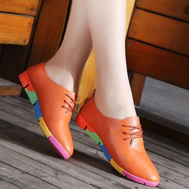 orange flats womens shoes