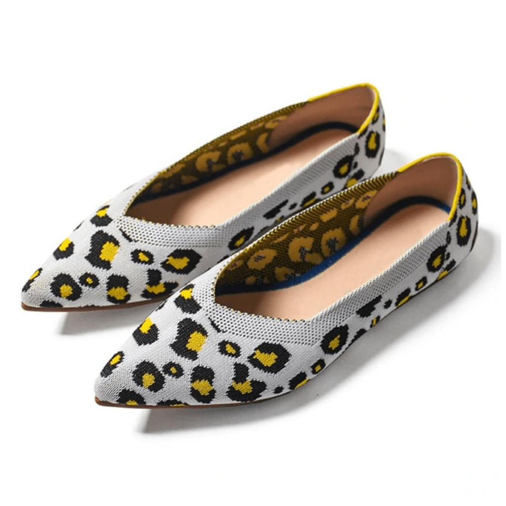 leopard print slip on flat shoes