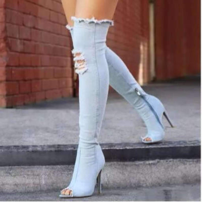 blue jean boots outfits