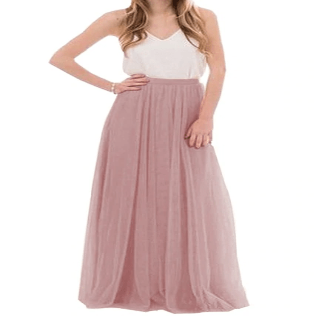 long tulle maxi skirt