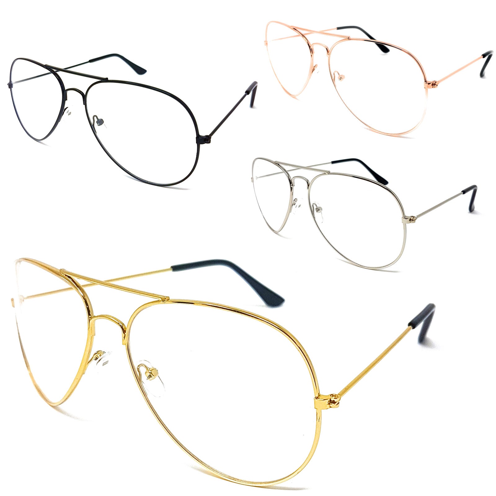 Metal Frame Classic Clear Lens Glasses - All Colours