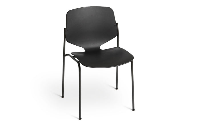 Nova Sea Dining Chair by Mater - Black Plastic Seat.