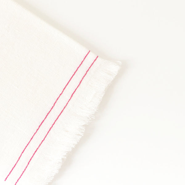 Organic Linen Napkin Set, Fuchsia Fray – maeree