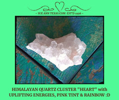 Himalayan Quartz "Heart" with Pink Tint. ArchAngel Muriel Connected! SueAnnTexas.com & The Shoppe