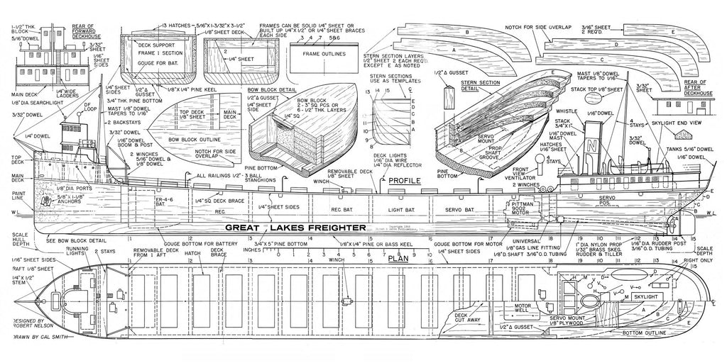 Great Lakes Freighter 1:10 Scale 45" Full Size Printed ...