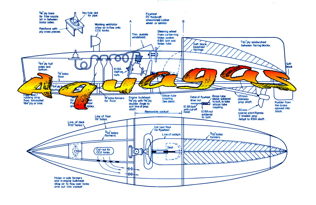 Printed plan Project for beginners Aquagas Boat Length 15 ...