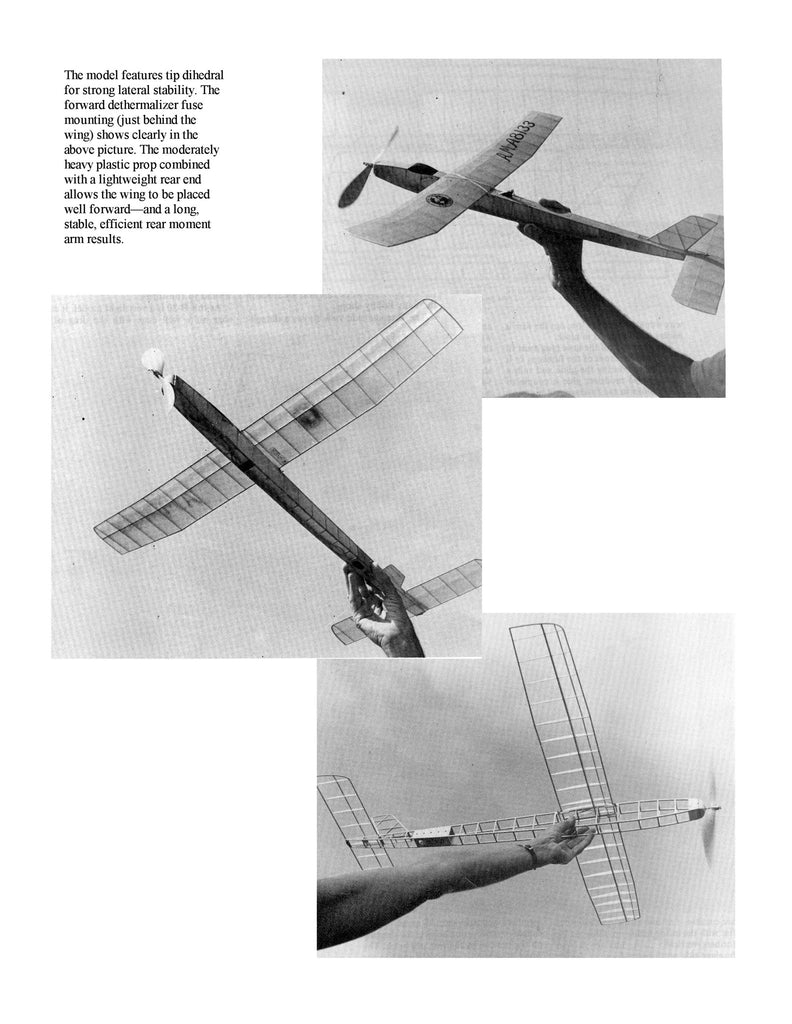 Full Size Printed Model Freeflight Airplane Plan For Sweet P 30 Vintage Model Plans