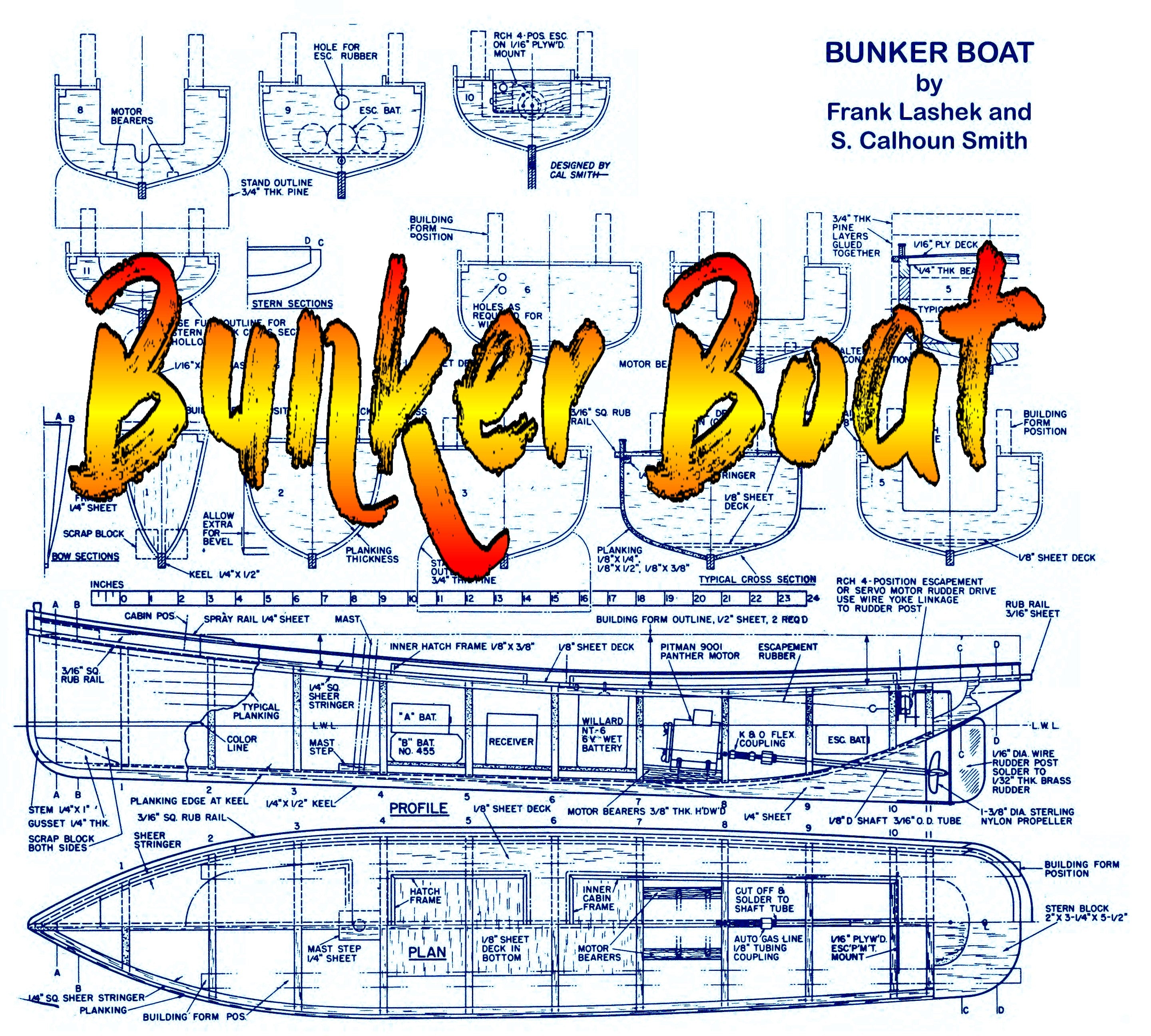 Build A Scale Is 5 16 1 Ft Length Is 35 And Beam Is 63 4 R C F Vintage Model Plans