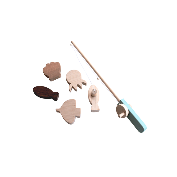 wooden fishing set