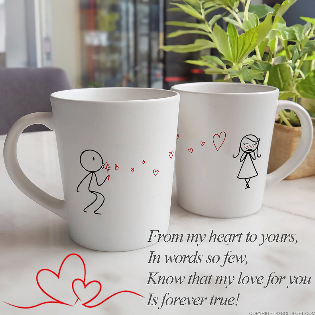 Long Distance Gifts  Miss Us Together Couple Coffee Mugs BoldLoft –  BOLDLOFT