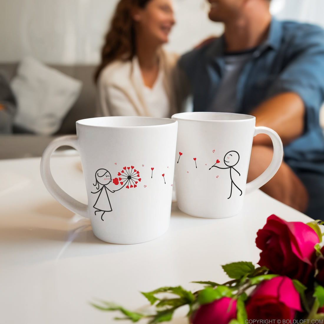 BOLDLOFT My Heart is All Yours Couple Drinking Glass Set-Gifts for Him