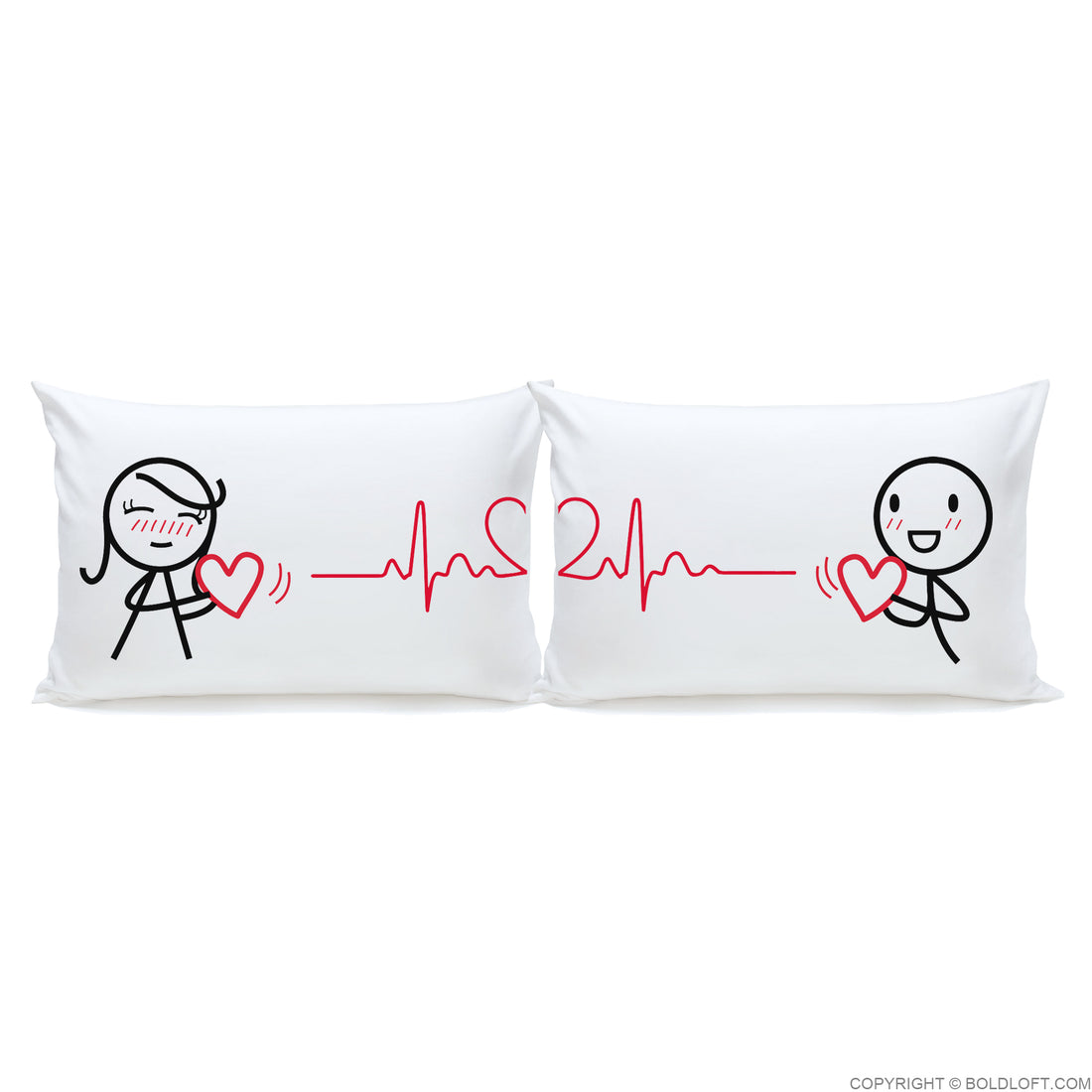 BOLDLOFT My Heart Beats for You Body Pillow Cover- Gifts for  Couples,Valentines Day Gifts for Him,Boyfriend,Husband,Couples Gifts for  Him and Her,His and Hers G…