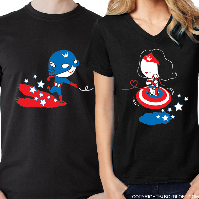 Superhero shirts for you guys! #cupido #couple #roblox #clothes