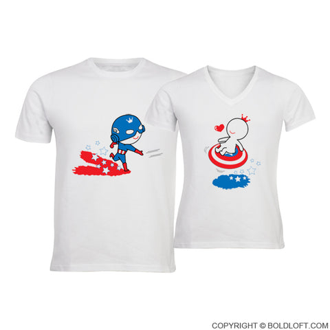 All I Want is You™ His & Hers Matching Couple Shirts-Captain America Shirt-Superhero  Gift – BOLDLOFT