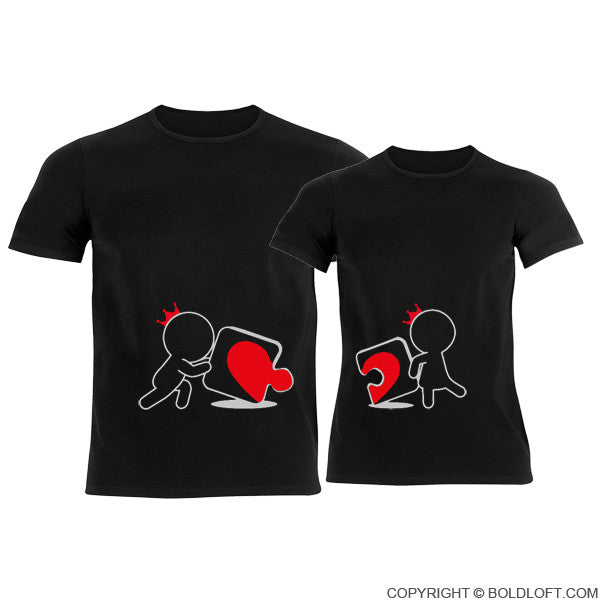 Incomplete Without You His & Hers Couple T Shirts Black ...