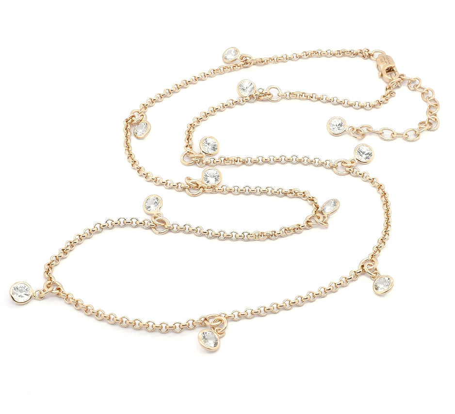 White Sapphire Gold Vermeil Twelve Stone Necklace – Tisan Jewellery