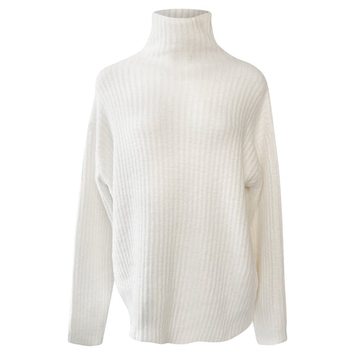 black and white polo neck jumper