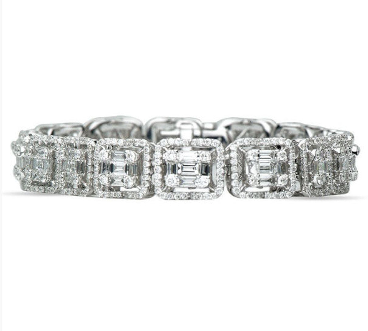 7.05 Ct Tw Round & Baguette Diamond Bracelet