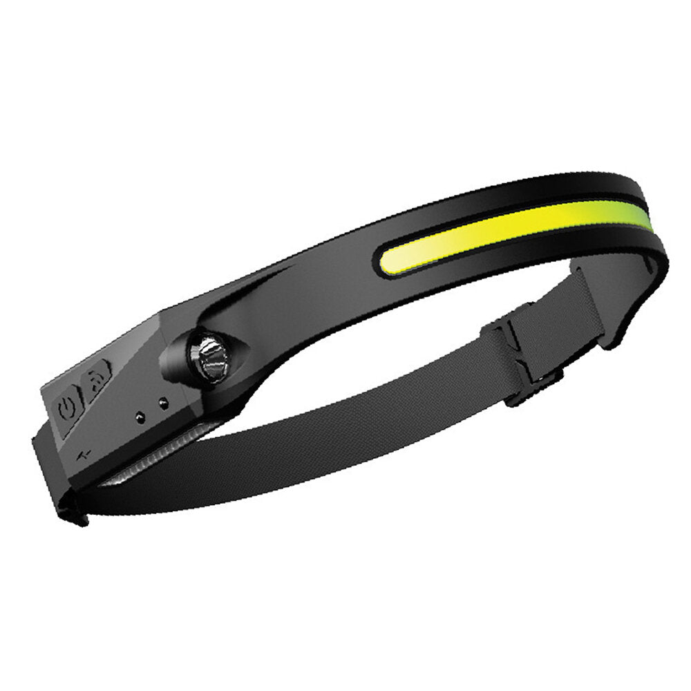 COB LED Induction Riding Headlamp 1200mAh USB Rechargeable 270 Wide Range 350LM 5 Lighting Modes Cycling Adventure Fishing Flashlight