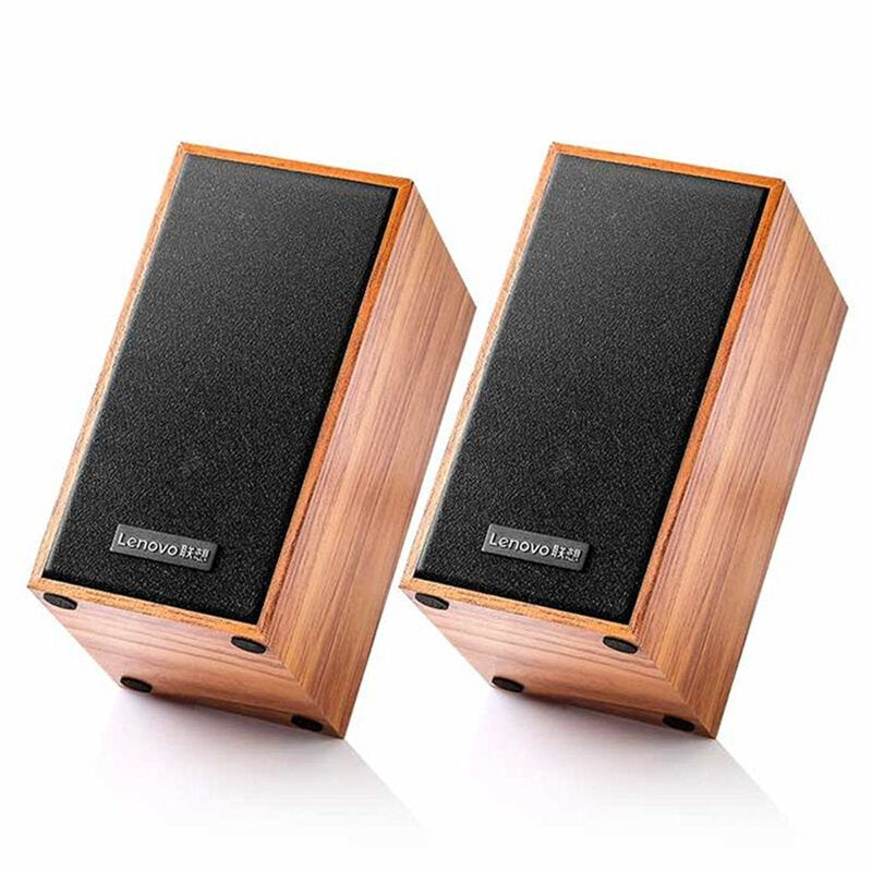 Wooden Soundbar 3.5mm USB Wired Speaker HIFI Stereo Subwoofer Boombox Dual Speaker for Computer Laptop