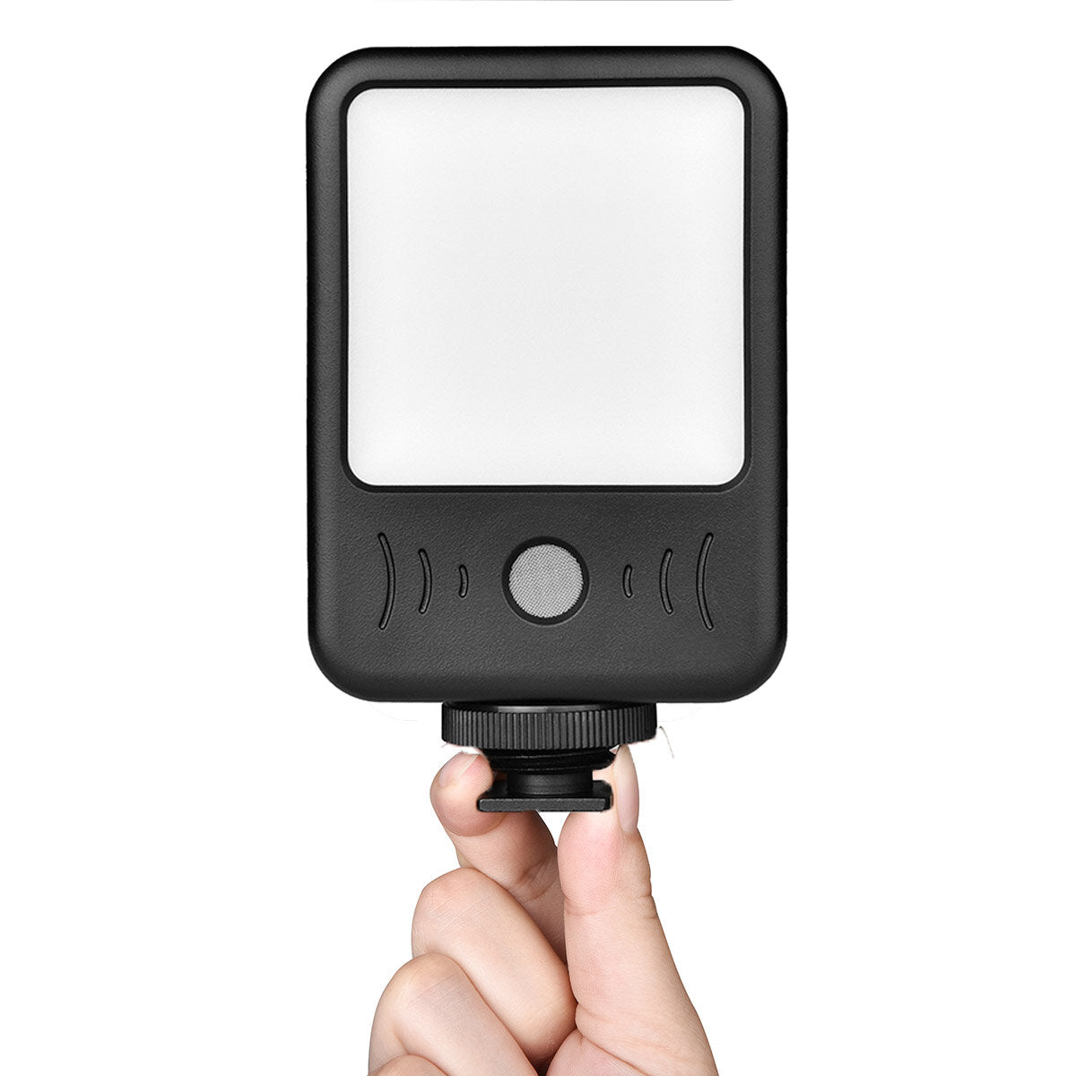 2-In-1 Microphone Fill Light Burner 49 LED Recording Noise Reduction 2000mAh Wired Mic for Photography Interview Broadcast Vlog YouTube
