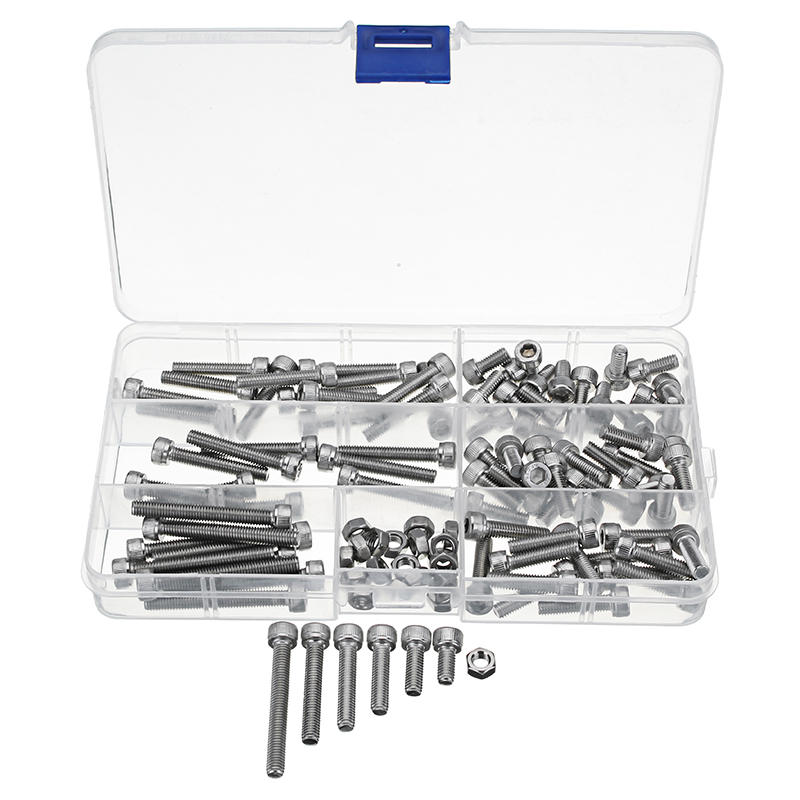 110Pcs M5 Stainless Steel 10-40mm Hex Socket Cap Screw Allen Bolt Assortment Kit