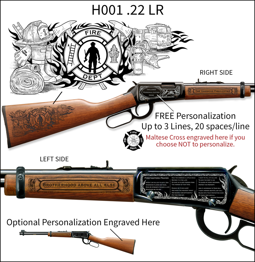 Classic American Firefighter Engraved Rifle Historical Armory