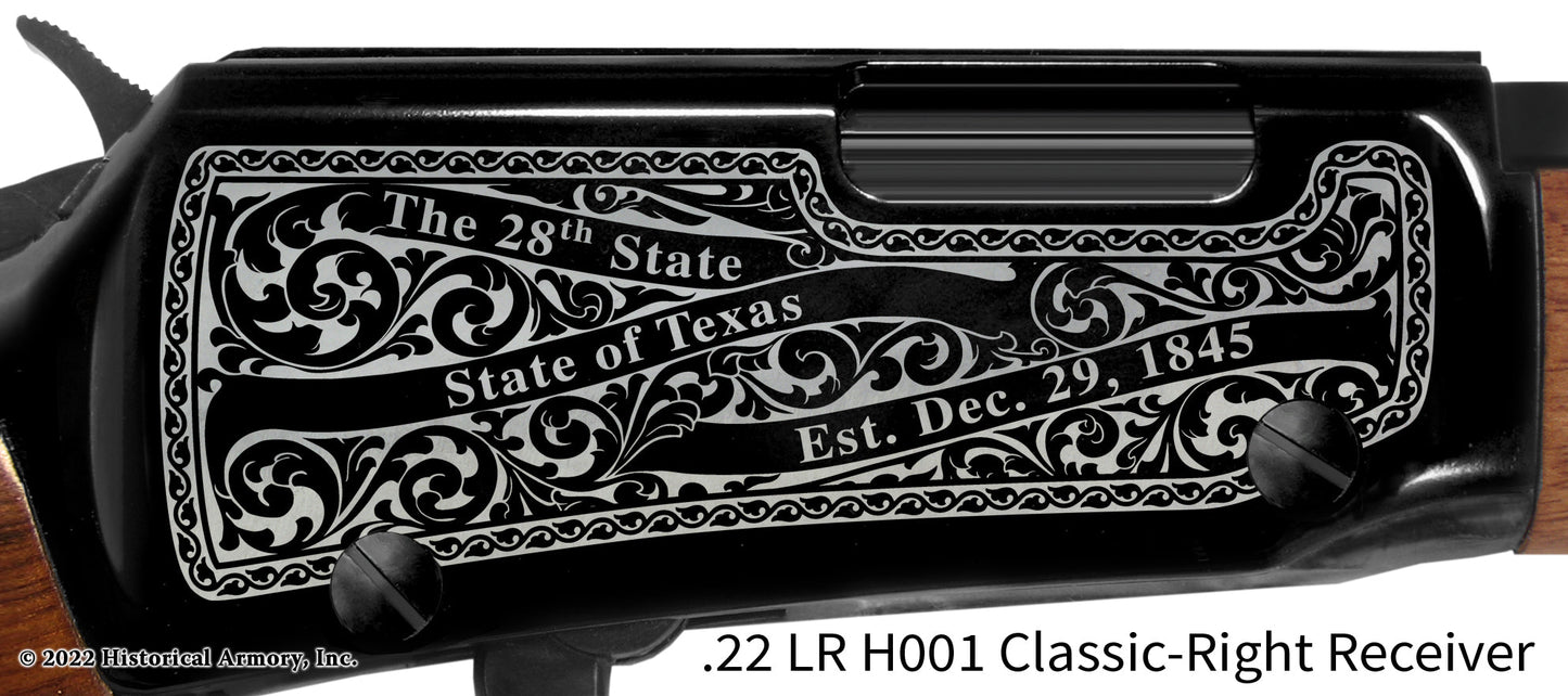 Maverick County Texas History Engraved  Henry Lever Action .22 | Historical Armory