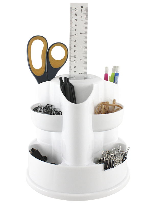 WUWEOT Rotating Desk Organizers, 360 Degree Spinning 12 Pen Holder Art  Supplies Storage, Lazy Susan Caddy Organizer with Removable Bins, Make-up