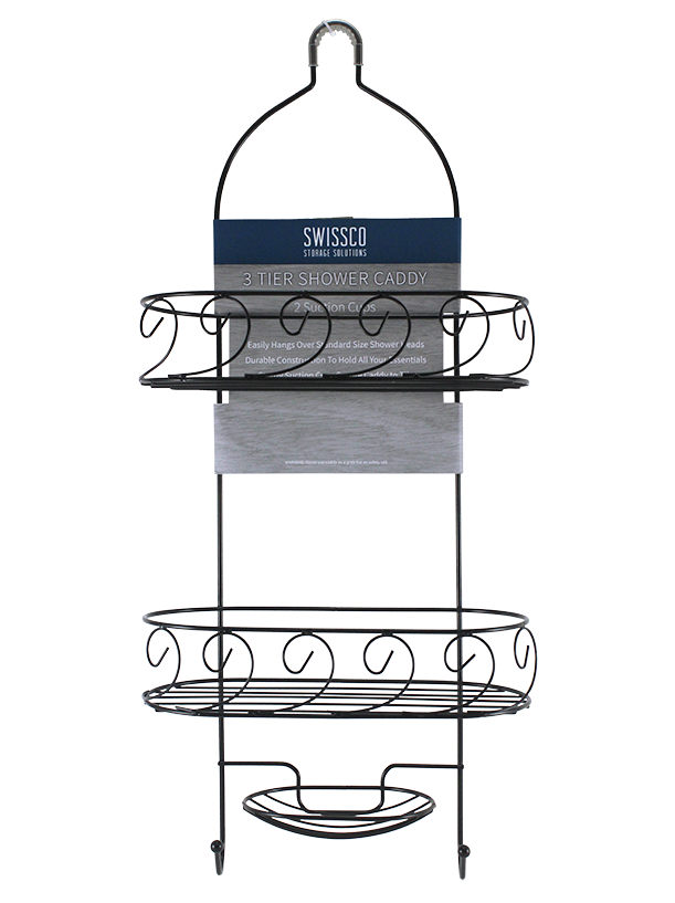 SHOWER CADDY WITH 2 CLEAR SUCTION CUPS