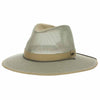 mesh crown mesh covered brim safari hat with chin strap