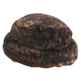 animal print faux fur pillbox hat
