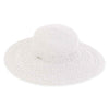 Grey and white tweed wide brim hat with cross woven pattern detail